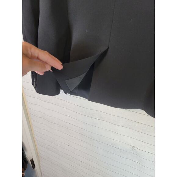 THEORY SINGLE BUTTON WOOL BLEND BLACK BLAZER, SZ 12 - Picture 9 of 12